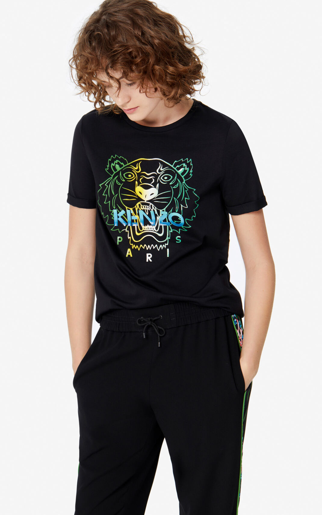 Kenzo Wet Tiger T-shirts Dame - Sort DK-764369